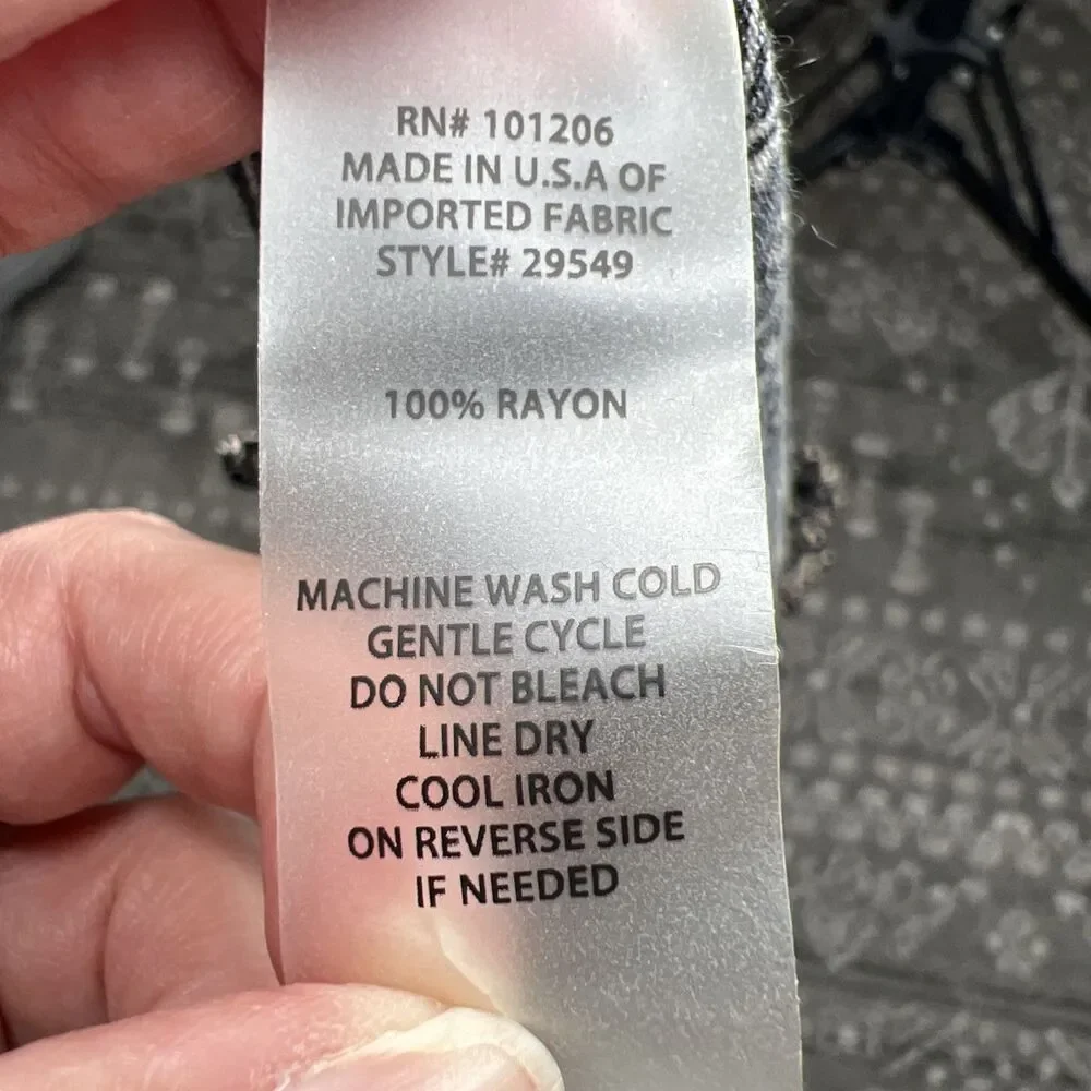 Soft Surroundings Elephant Print Palazzo Pant Black Tan Large Elastic Tassel NWT - Picture 11 of 11